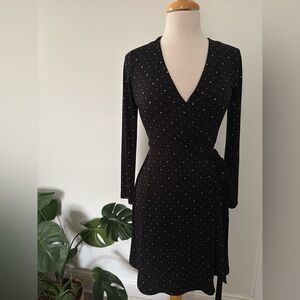 LOFT polka dot wrap dress